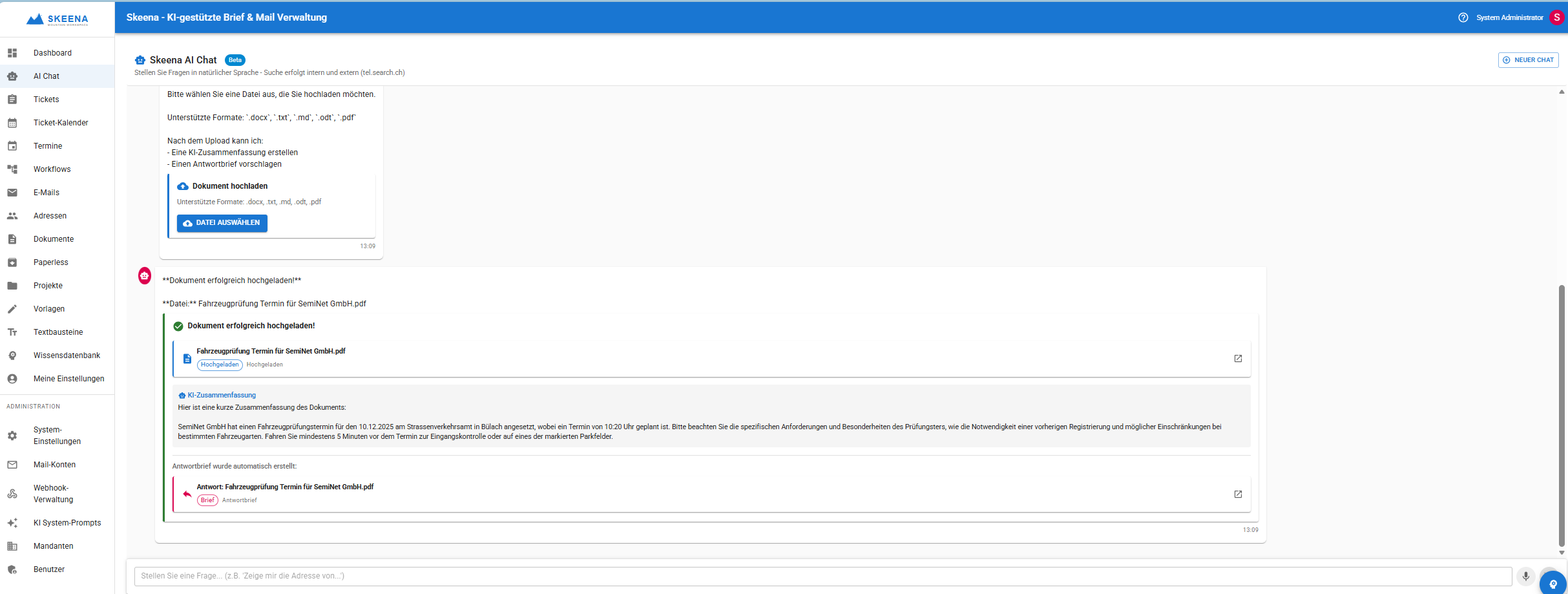 AI Chat mit Spracherkennung
